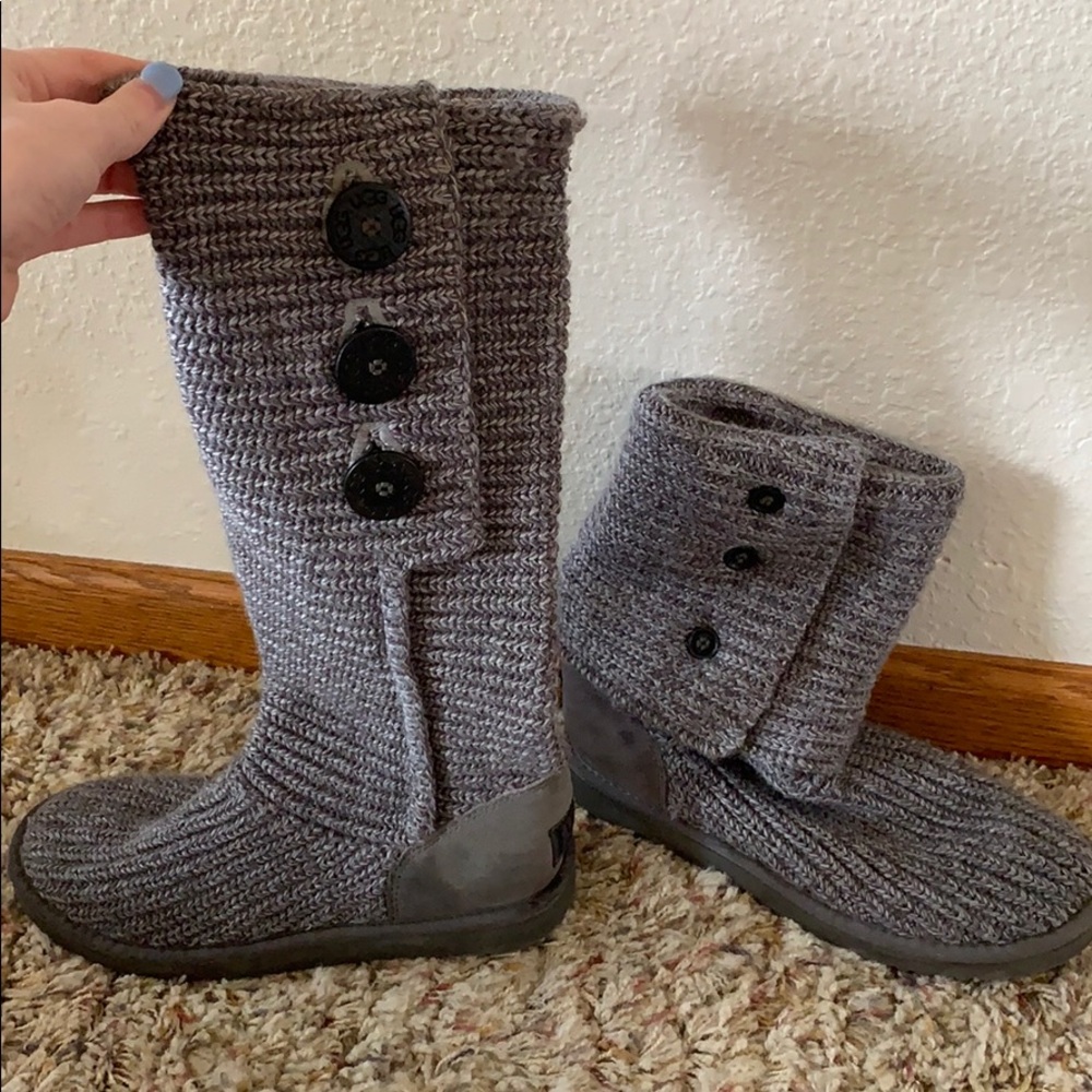Grey Knitted Ugg Boots